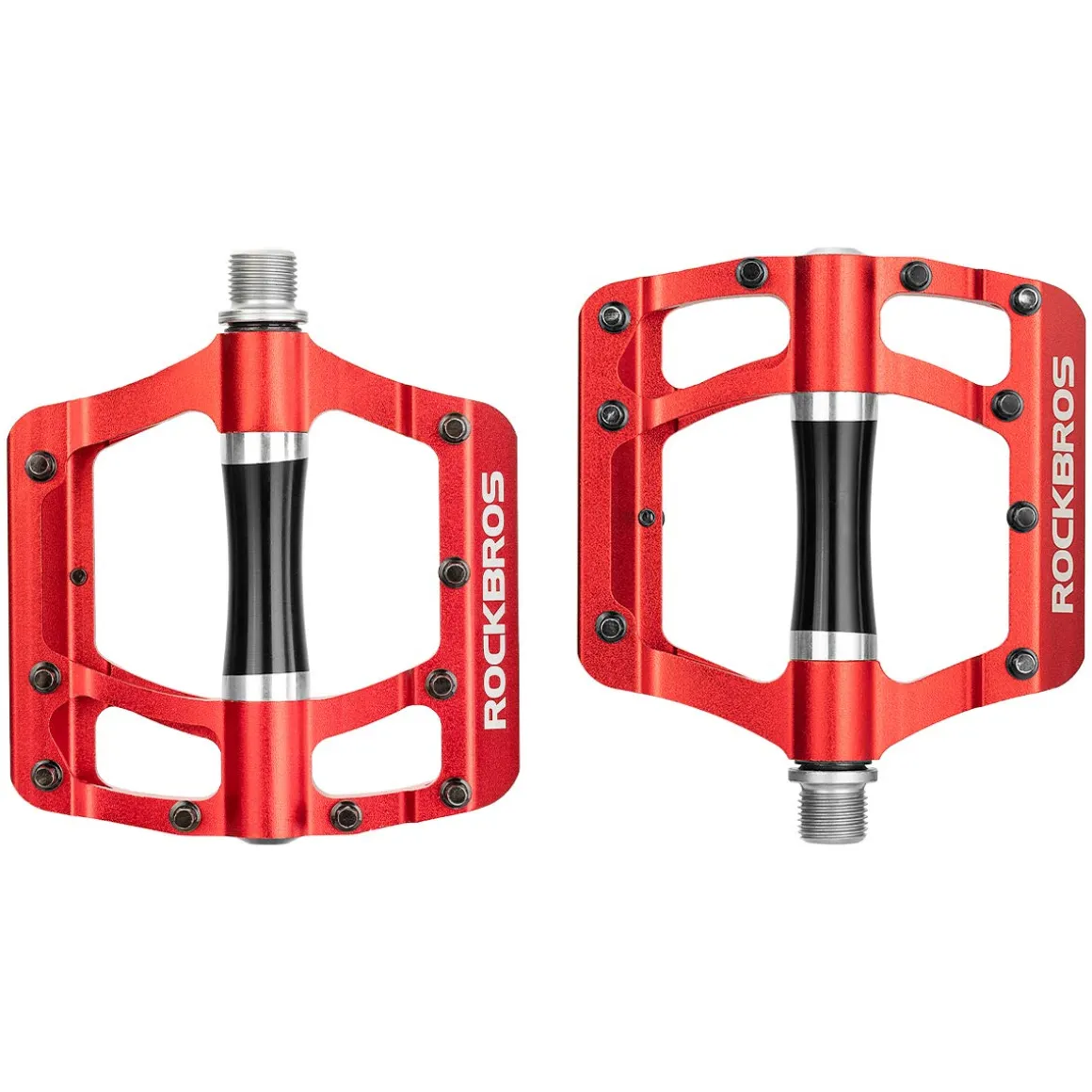 ROCKBROS MTB Pedals Platform Bike Pedal Aluminum 9/16" Bicycle Pedal Non-Slip Lightweight Flat Pedals for BMX Road Mountain Bikes