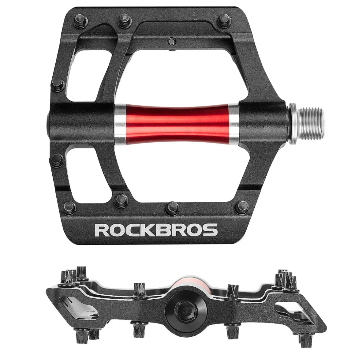 ROCKBROS MTB Pedals Platform Bike Pedal Aluminum 9/16" Bicycle Pedal Non-Slip Lightweight Flat Pedals for BMX Road Mountain Bikes