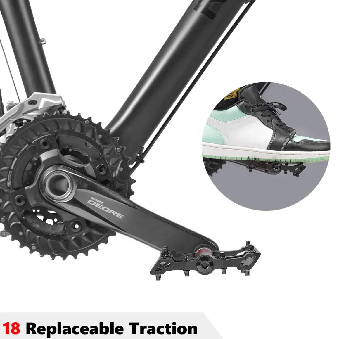 ROCKBROS MTB Pedals Platform Bike Pedal Aluminum 9/16" Bicycle Pedal Non-Slip Lightweight Flat Pedals for BMX Road Mountain Bikes
