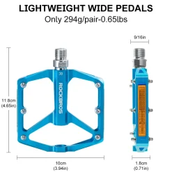 ROCKBROS MTB Reflective Aluminum Pedals 9/16