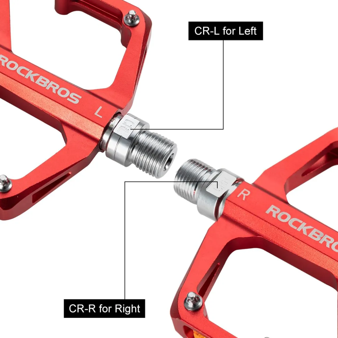 ROCKBROS MTB Reflective Aluminum Pedals 9/16" Sealed Bearing Lightweight