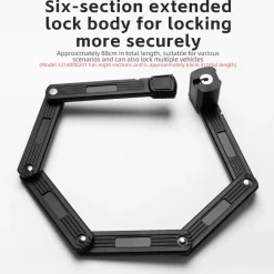 ROCKBROS MTB Road Bike Lock Key Folding Lock E-Bike Motorcycle Steel Lock Portable Antirust Anti-theft