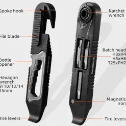 ROCKBROS Multi-function Ratchet Tire Lever with Hex Wrench and File Blade