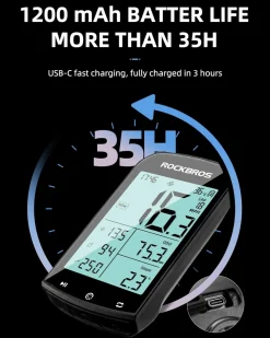 ROCKBROS M1 Wireless Bike Computer GPS 2.9-inch LCD Waterproof Fast Charging