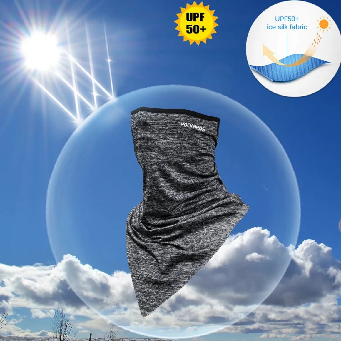ROCKBROS Neck Gaiter-UPF 50+ Cool Face Cover UV Protection Breathable Neck Gaiters