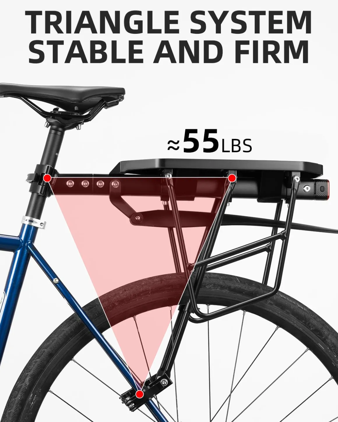 ROCKBROS Quick Release Rear Bike Cargo Rack, Adjustable for 26”-29” Mountain Bikes