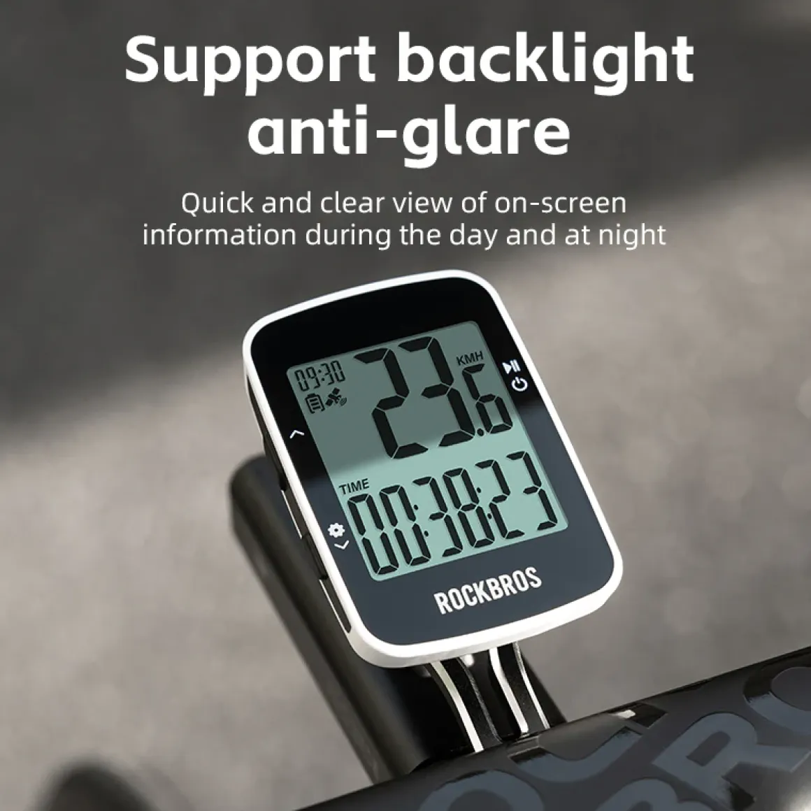 ROCKBROS R1 Bike Computer GPS Wireless Speedometer IPX7 600mAh Battery 2.3''