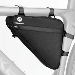 ROCKBROS Reflective Bike Frame Bag with Mesh Side Pockets, 1.5L
