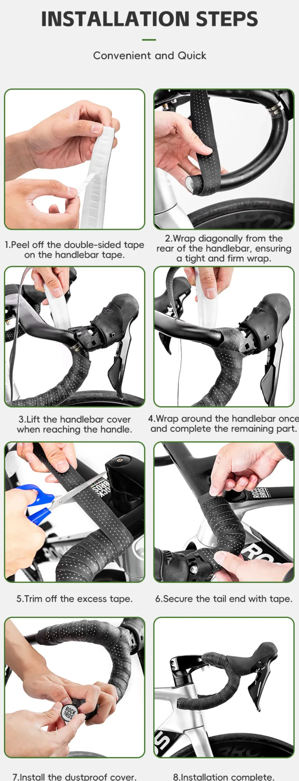 ROCKBROS Road Bike Handlebar Tape Eva Non-slip Shockproof