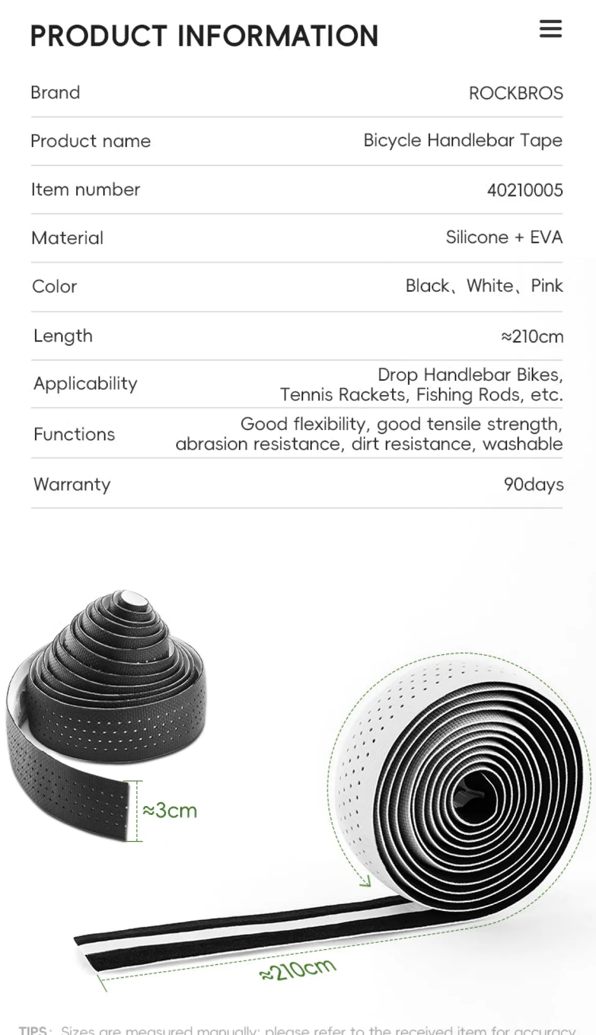 ROCKBROS Road Bike Handlebar Tape Eva Non-slip Shockproof