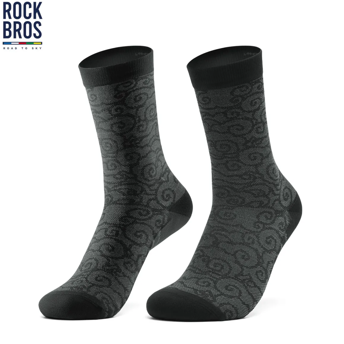 ROCKBROS Road to Sky Bike Socks Breathable Fabric Antibacterial Long Ride Cushioned