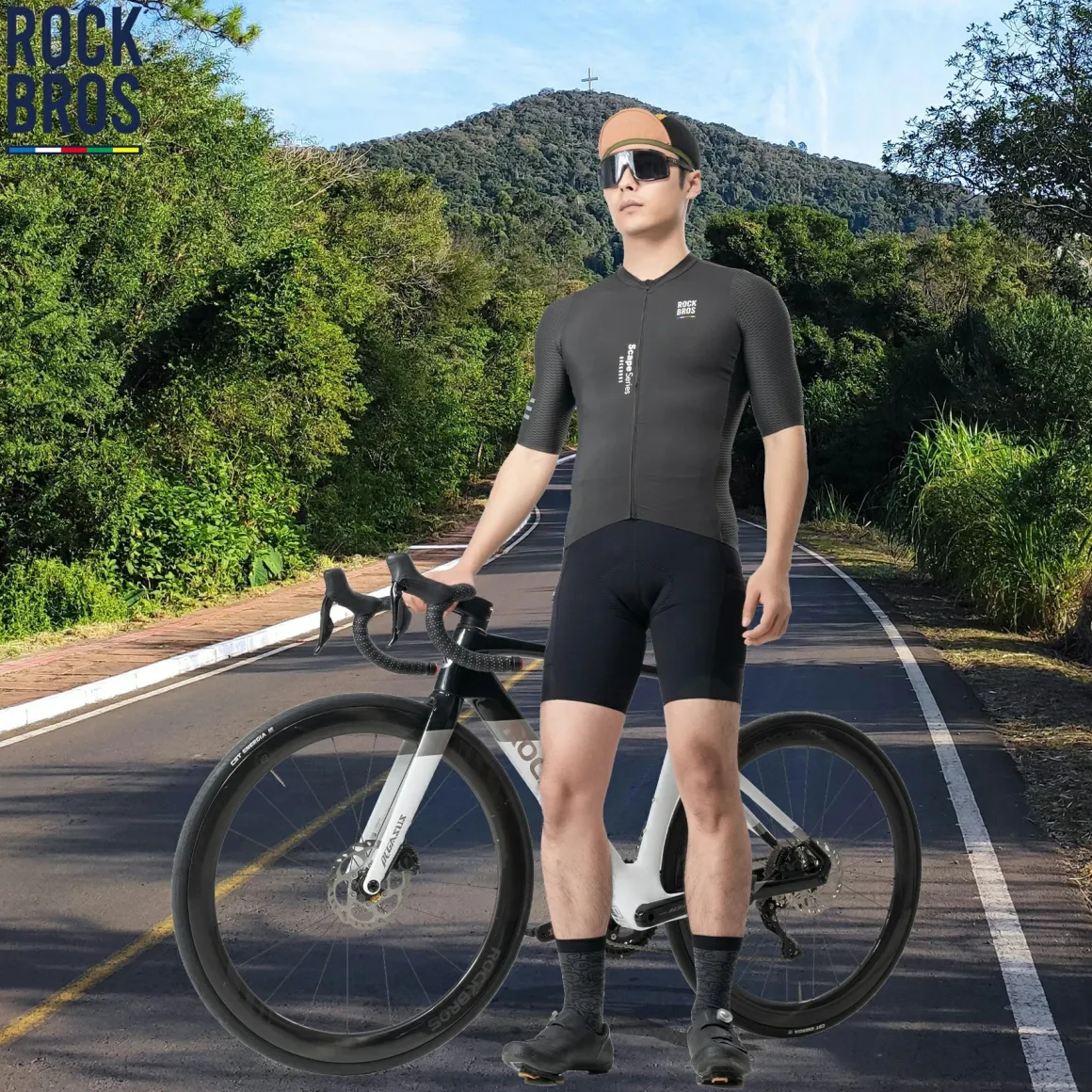 ROCKBROS Road to Sky Bike Socks Breathable Fabric Antibacterial Long Ride Cushioned