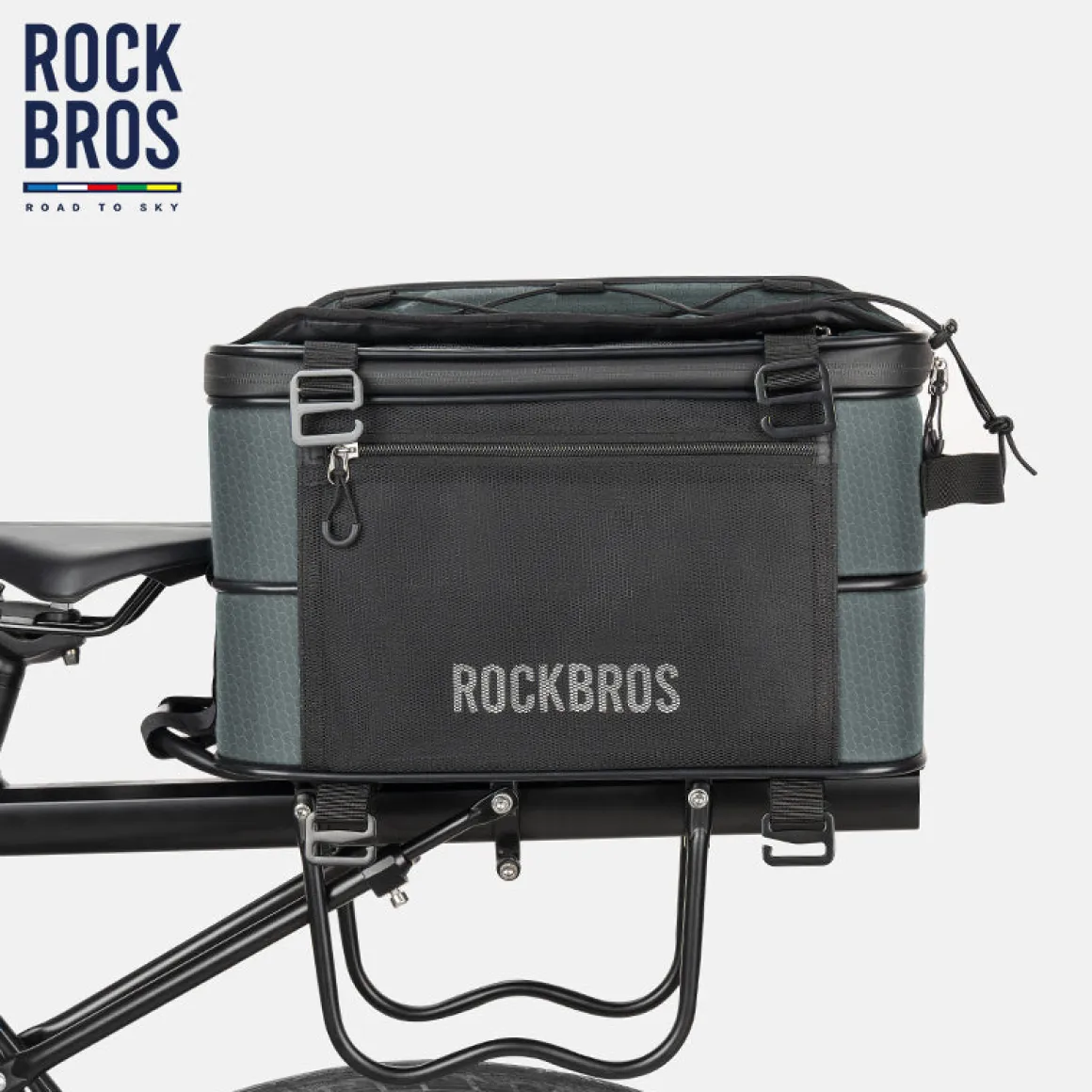 ROCKBROS Road to Sky Foldable Trunk Bag – 16.8L Expandable Bike Rack Bag
