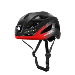 ROCKBROS Safety Warning Helmet with Built-In Lights and Adjustable Fit Electric USB