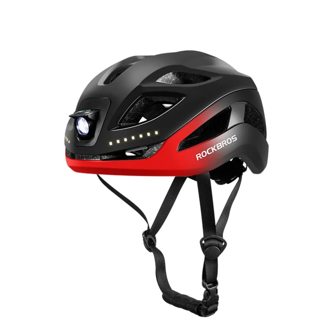 ROCKBROS Safety Warning Helmet with Built-In Lights and Adjustable Fit Electric USB