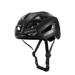 ROCKBROS Safety Warning Helmet with Built-In Lights and Adjustable Fit Electric USB