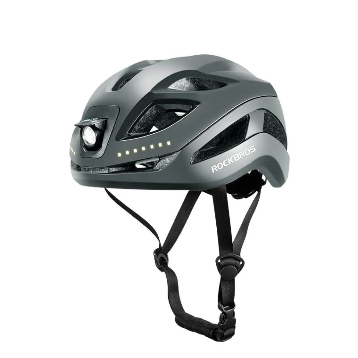 ROCKBROS Safety Warning Helmet with Built-In Lights and Adjustable Fit Electric USB