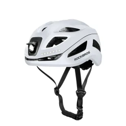 ROCKBROS Safety Warning Helmet with Built-In Lights and Adjustable Fit Electric USB