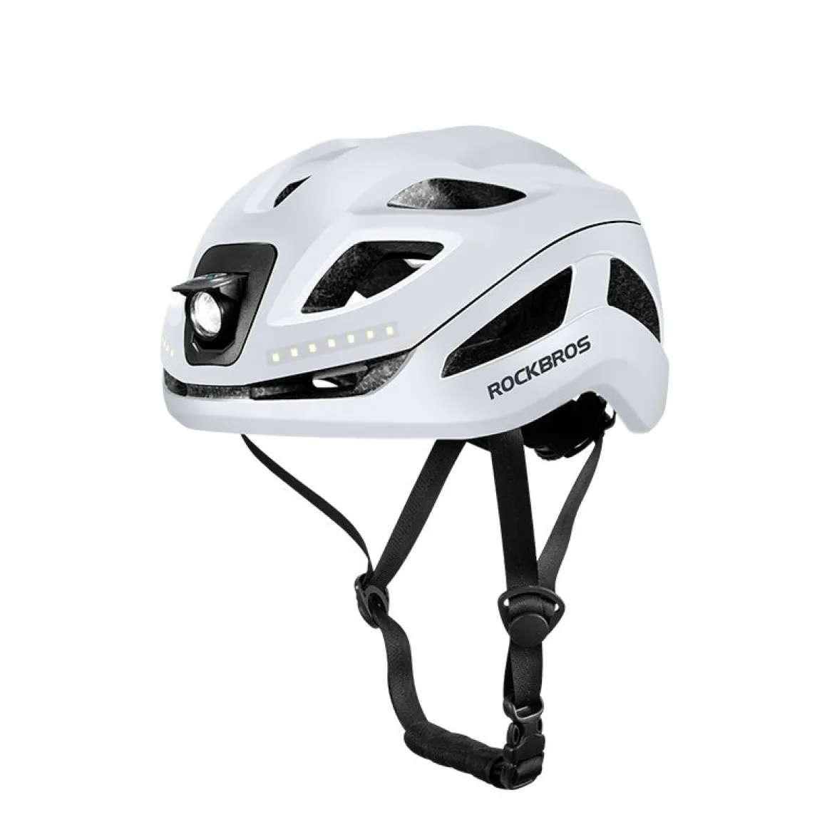 ROCKBROS Safety Warning Helmet with Built-In Lights and Adjustable Fit Electric USB