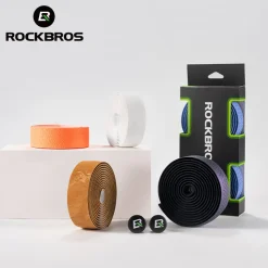ROCKBROS Silicone PU Bicycle Handlebar Tape Soft Breathable Road Bike Tape Shock-absorption Anti-Slip Gravel Bicycle Handlebar Wrap Drop Bar Belt