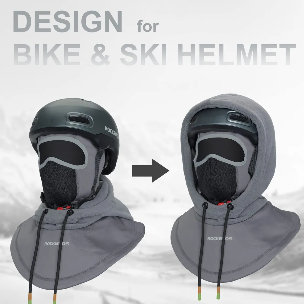 ROCKBROS Ski Balaclava Thermal Fleece Balaclava for Cold Weather Winter Men