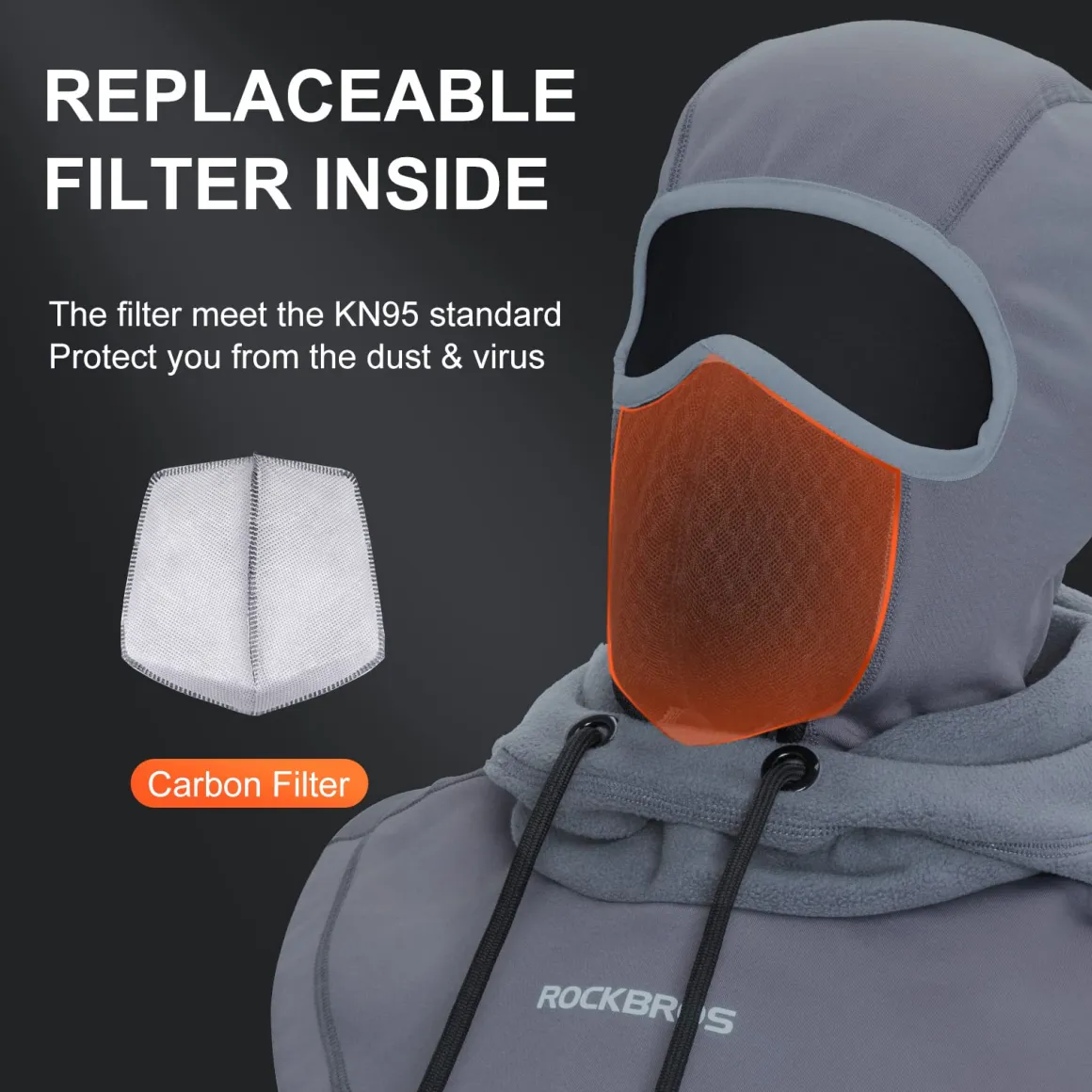 ROCKBROS Ski Balaclava Thermal Fleece Balaclava for Cold Weather Winter Men