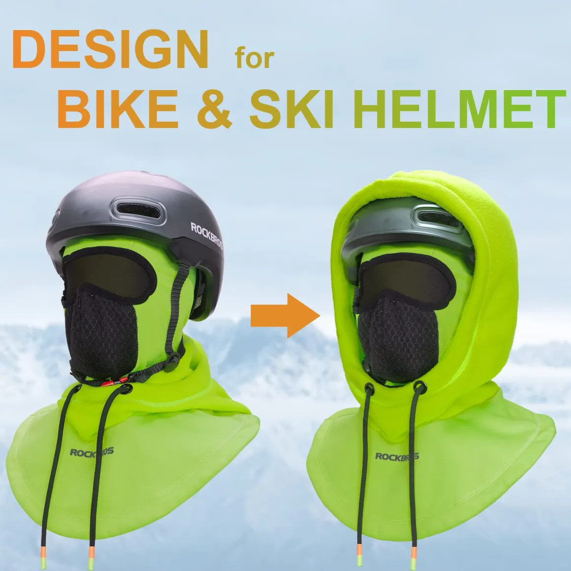 ROCKBROS Ski Balaclava Thermal Fleece Balaclava for Cold Weather Winter Men