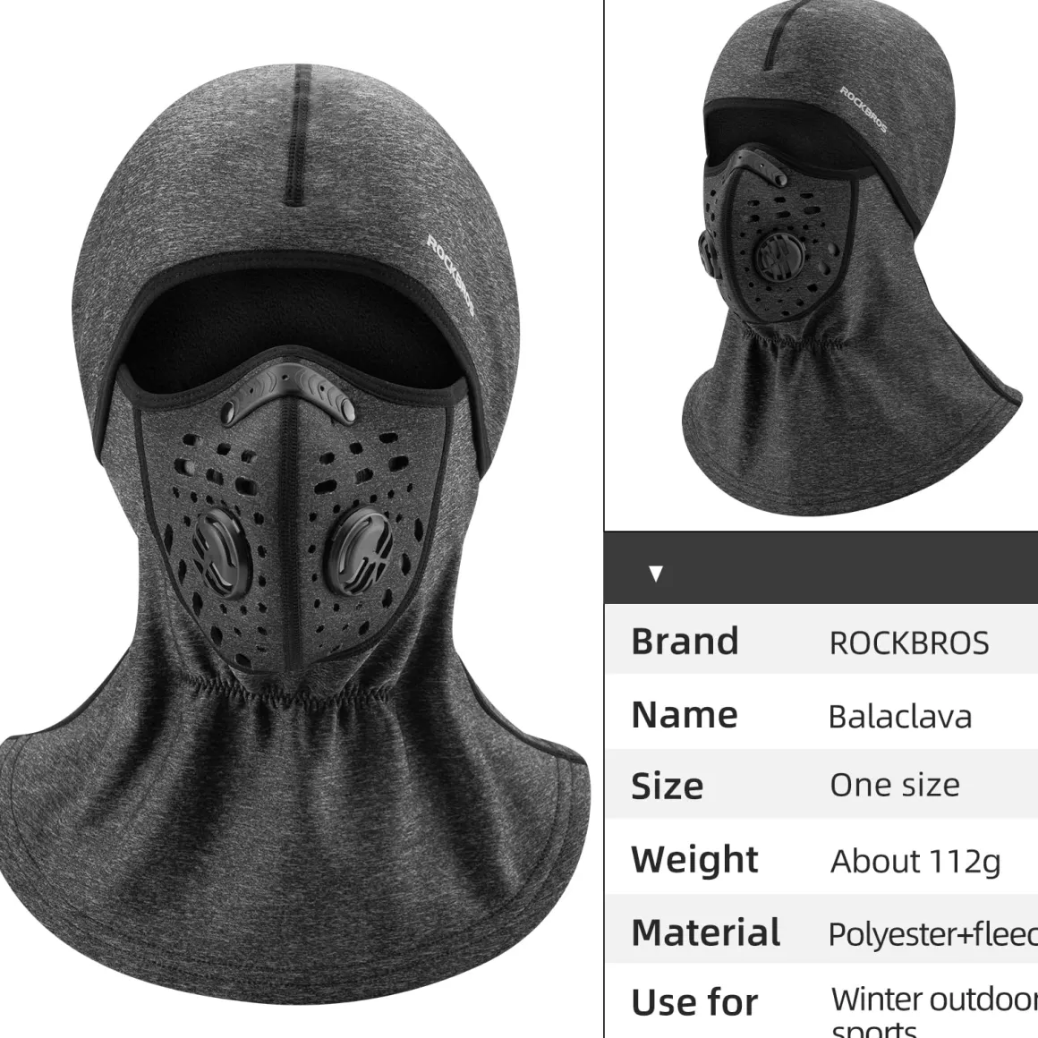 ROCKBROS Ski Mask Balaclava Winter Mask for Men Baclava Cold Weather Thermal