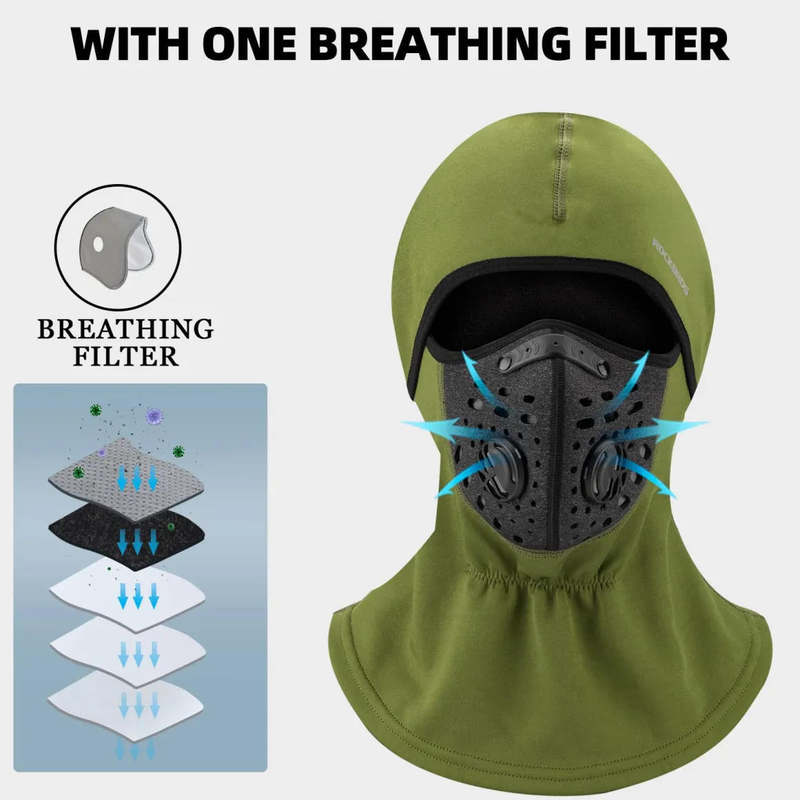 ROCKBROS Ski Mask Balaclava Winter Mask for Men Baclava Cold Weather Thermal