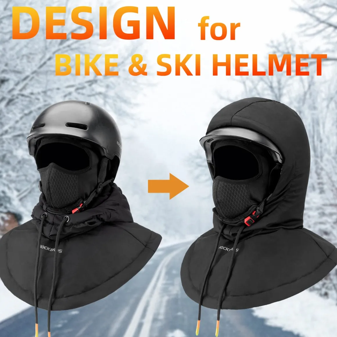 ROCKBROS Ski Mask for Men Women Winter Balaclava Ski Mack Thermal Fleece