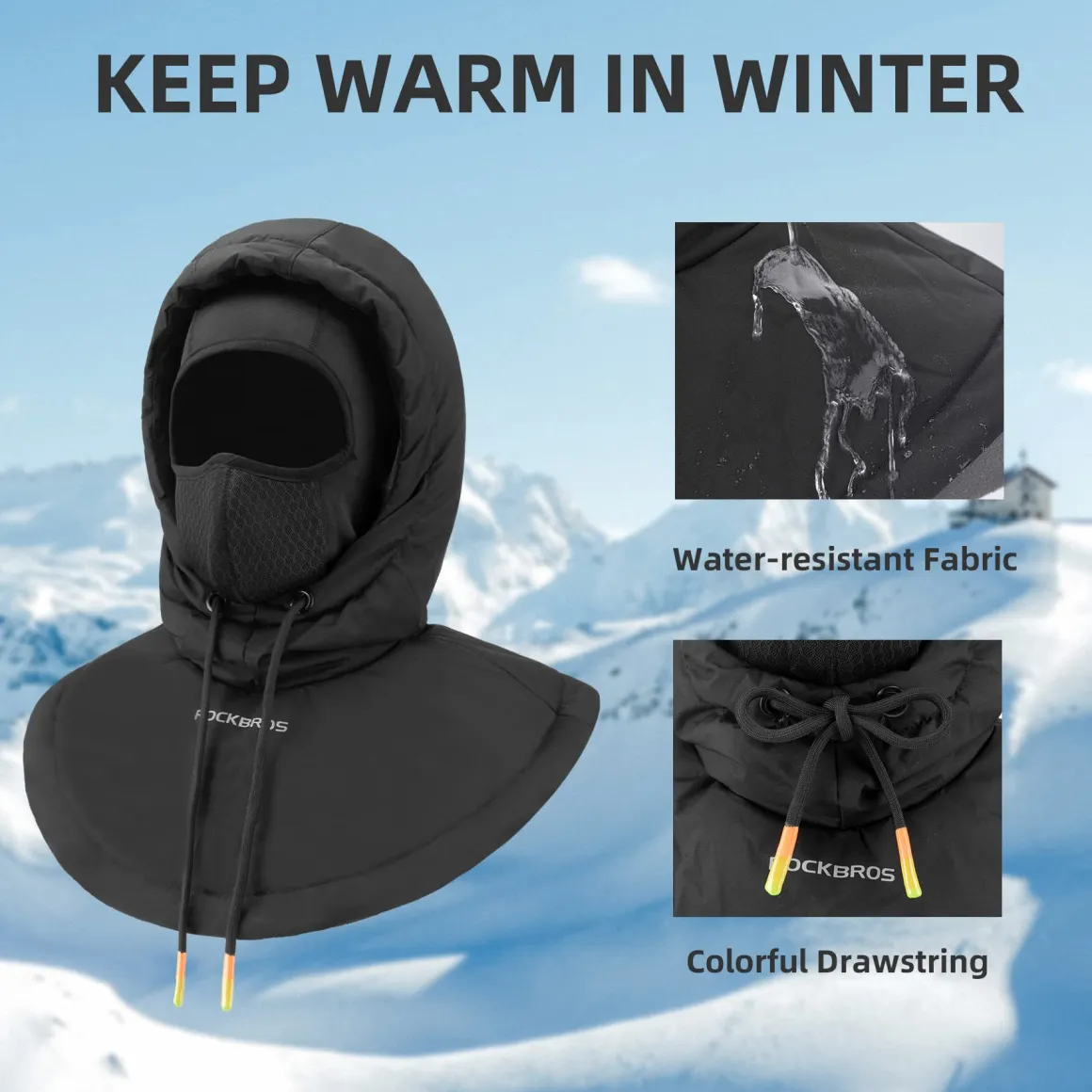 ROCKBROS Ski Mask for Men Women Winter Balaclava Ski Mack Thermal Fleece