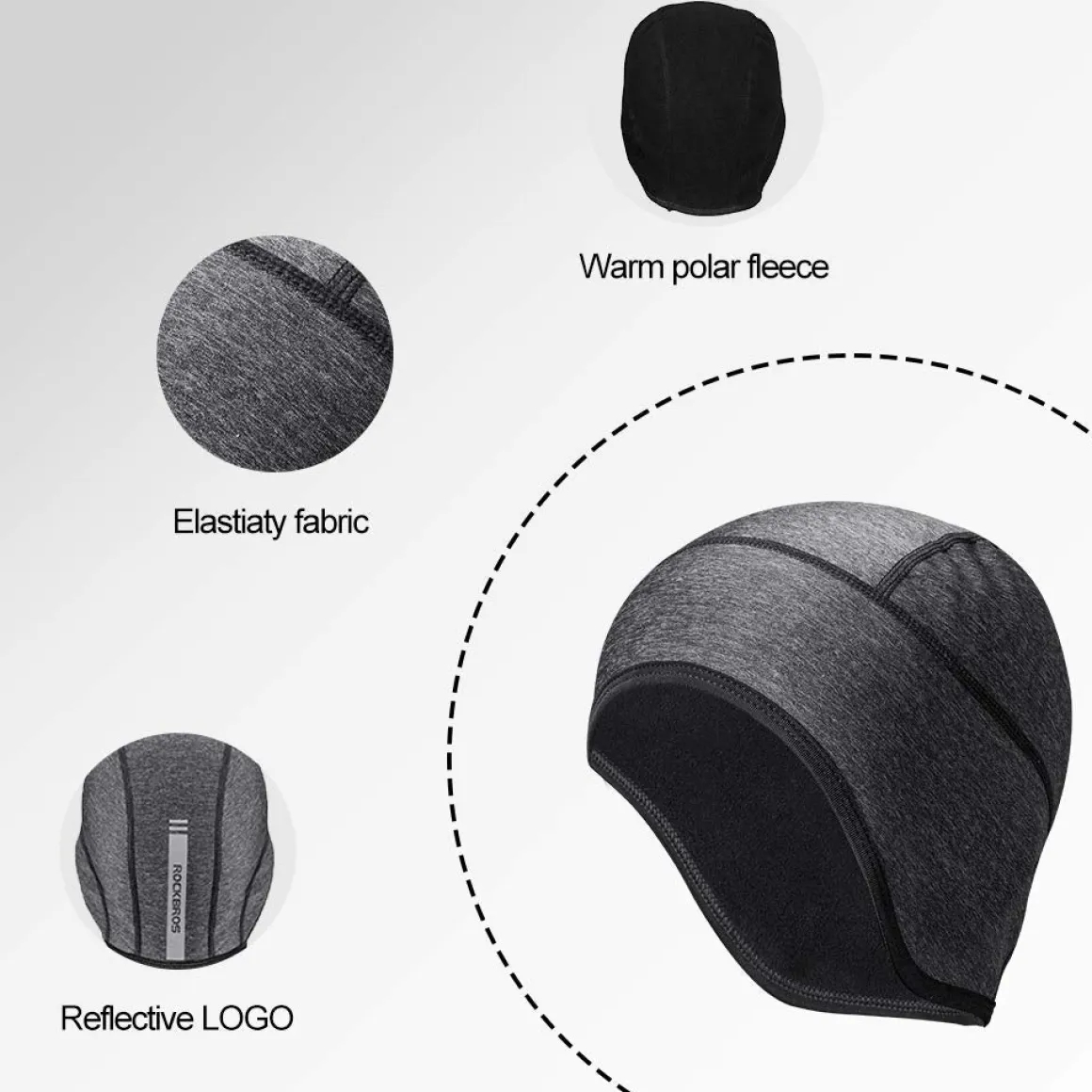ROCKBROS Skull Cap Thermal Helmet Liner for Men Women Moisture Wicking Fits Under Helmets