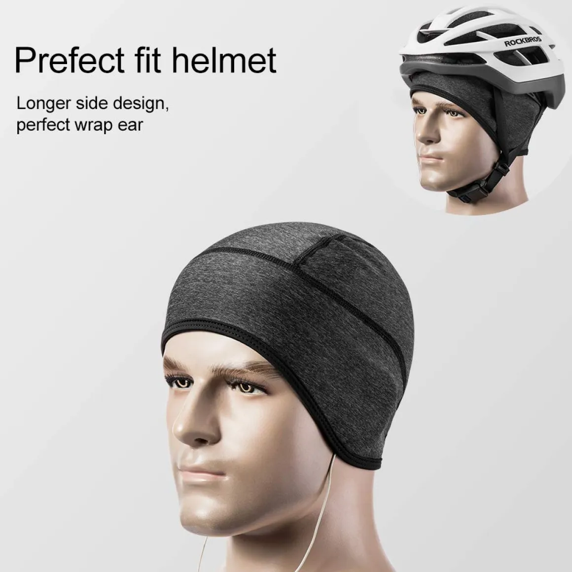 ROCKBROS Skull Cap Thermal Helmet Liner for Men Women Moisture Wicking Fits Under Helmets