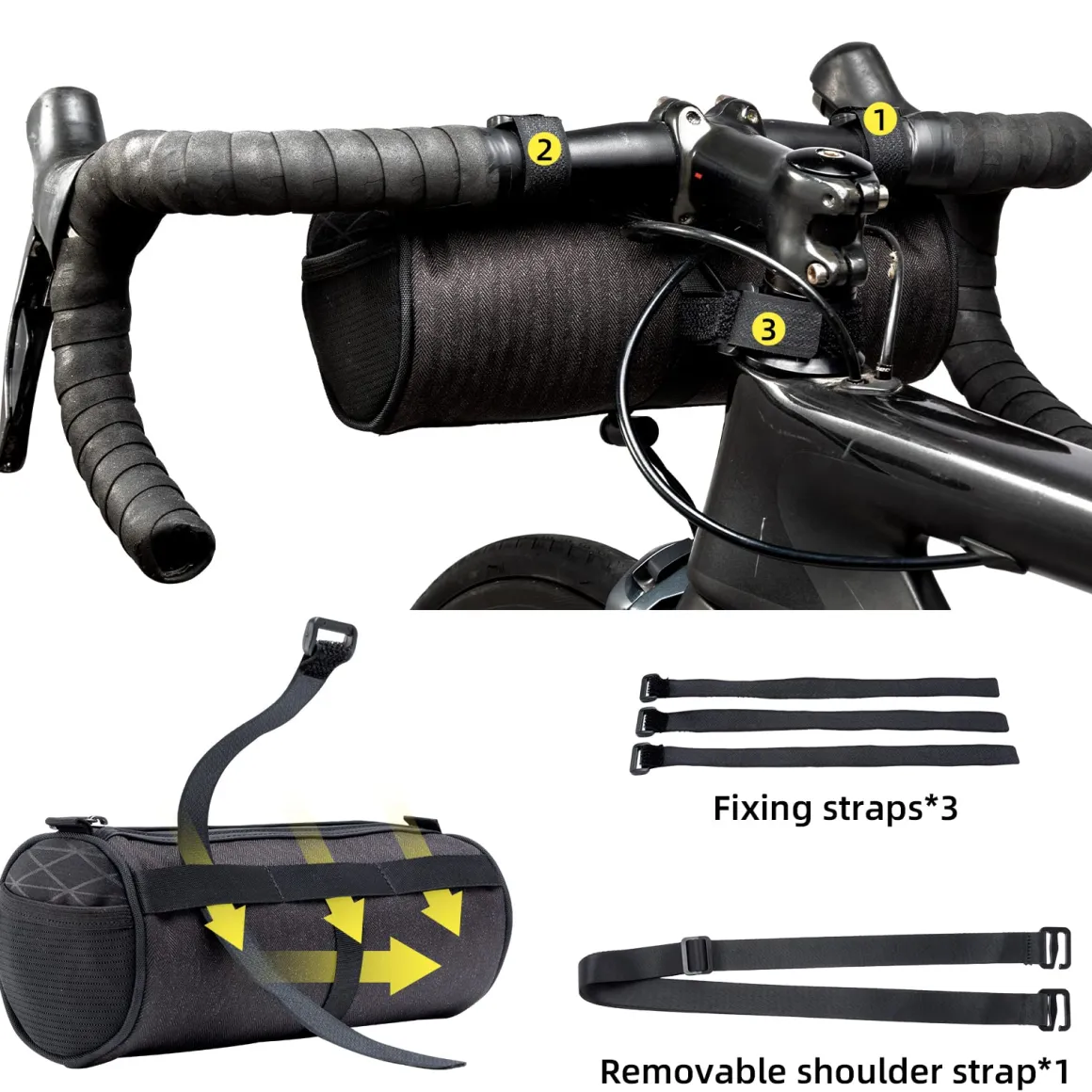 ROCKBROS Small Handlebar Bag Handy Front Bike Storage Pouch with Shoulder Strap Ideal