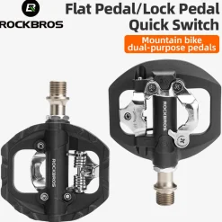 ROCKBROS SPD Dual-Purpose Bike Pedals - Compatible with Shimano MTB/Road