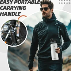 ROCKBROS Stainless Steel Insulated Water Bottle with Straw