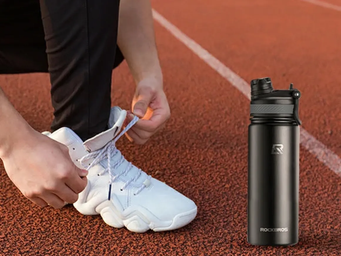 ROCKBROS Stainless Steel Insulated Water Bottle with Straw