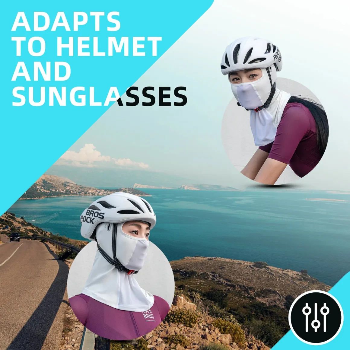 ROCKBROS Summer Balaclava Face Mask Cooling Neck Gaiter Breathable Face Covering