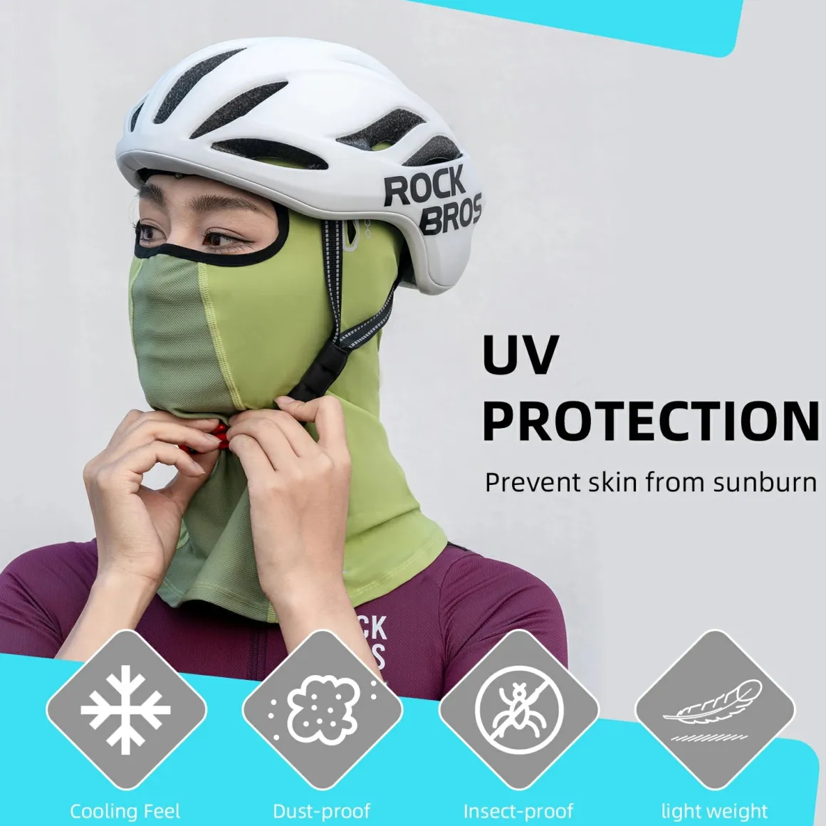 ROCKBROS Summer Balaclava Face Mask Cooling Neck Gaiter Breathable Face Covering