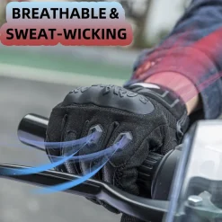 ROCKBROS Summer Motorcycle Gloves - Breathable, Touchscreen Hard Knuckle Gloves for Men Women