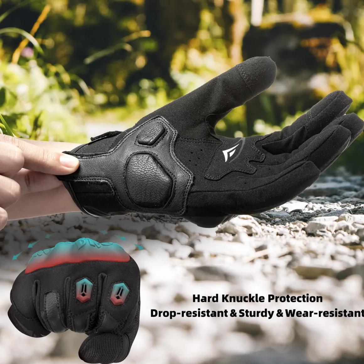ROCKBROS Summer Motorcycle Gloves - Breathable, Touchscreen Hard Knuckle Gloves for Men Women