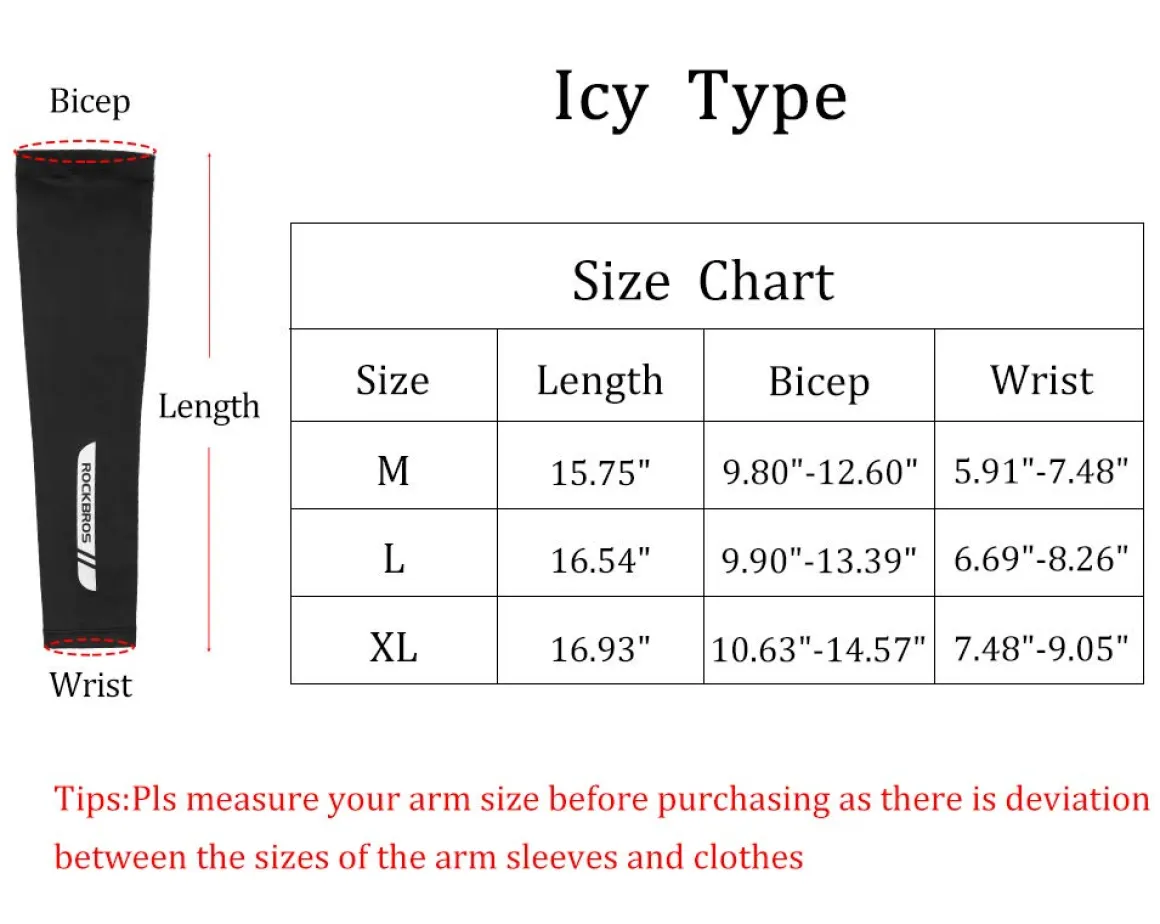 ROCKBROS Sun Protection Arm Sleeves Cooling for Running Golf Fishing Cycling