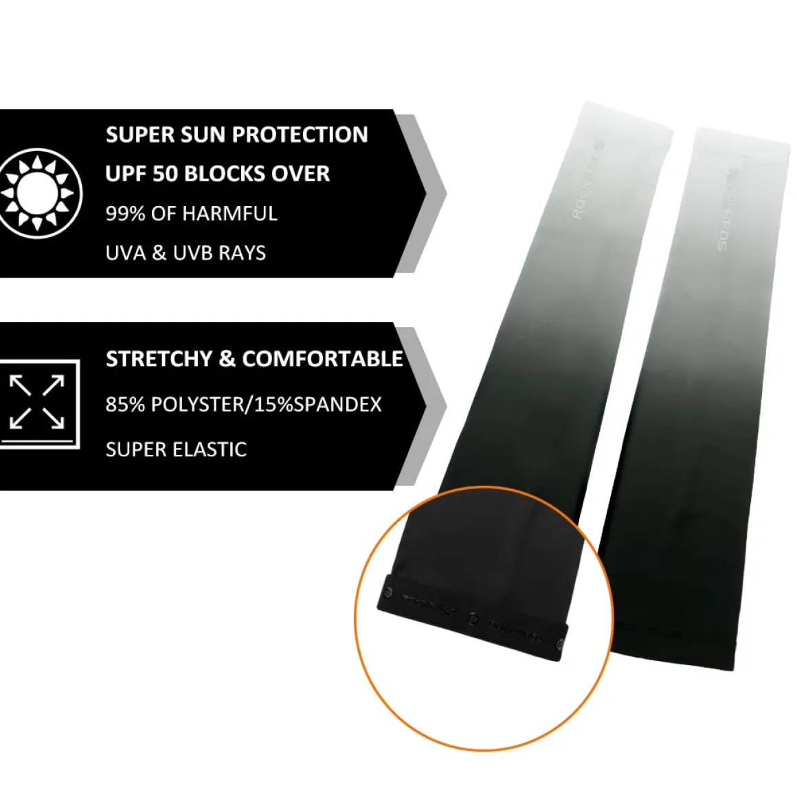 ROCKBROS Sun Protection Arm Sleeves Cooling for Running Golf Fishing Cycling