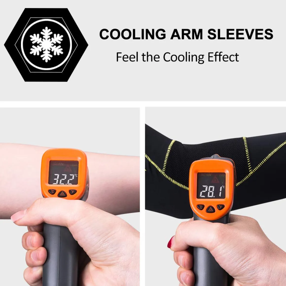 ROCKBROS Sun Protection Arm Sleeves Cooling for Running Golf Fishing Cycling