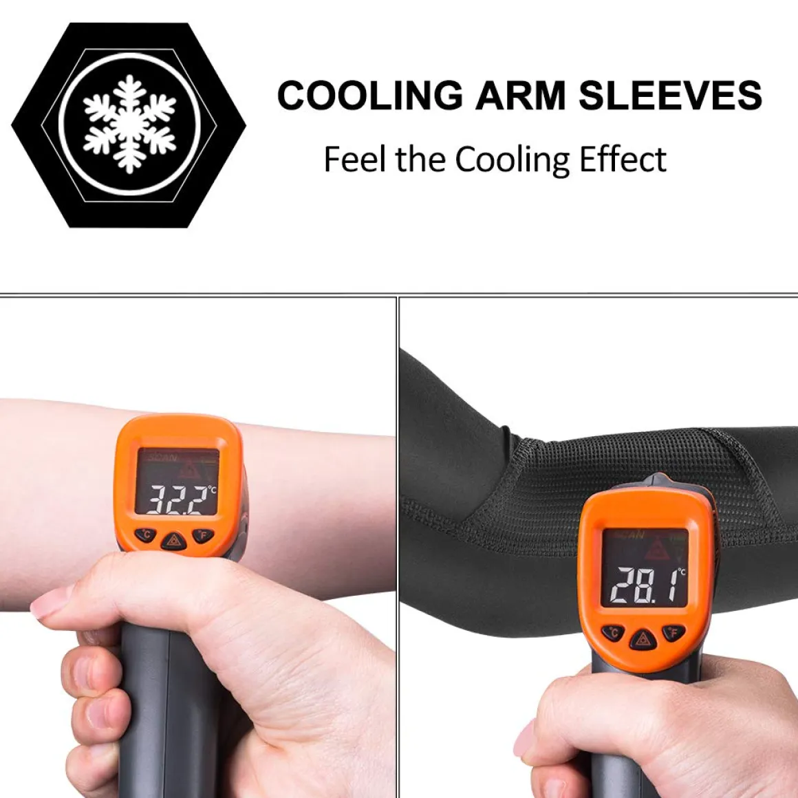 ROCKBROS Sun Protection Arm Sleeves Cooling for Running Golf Fishing Cycling
