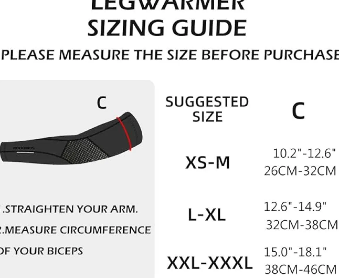 ROCKBROS Thermal Arm Warmers for Men & Women Non-Slip Cycling Running Sleeves