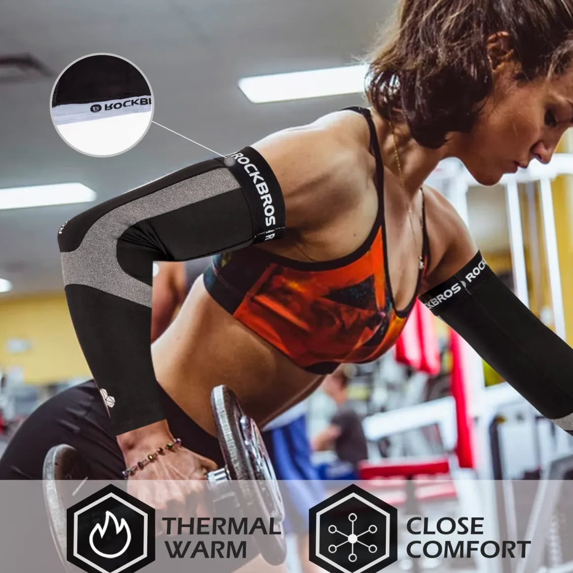 ROCKBROS Thermal Arm Warmers for Men & Women, Windproof Winter Sleeves