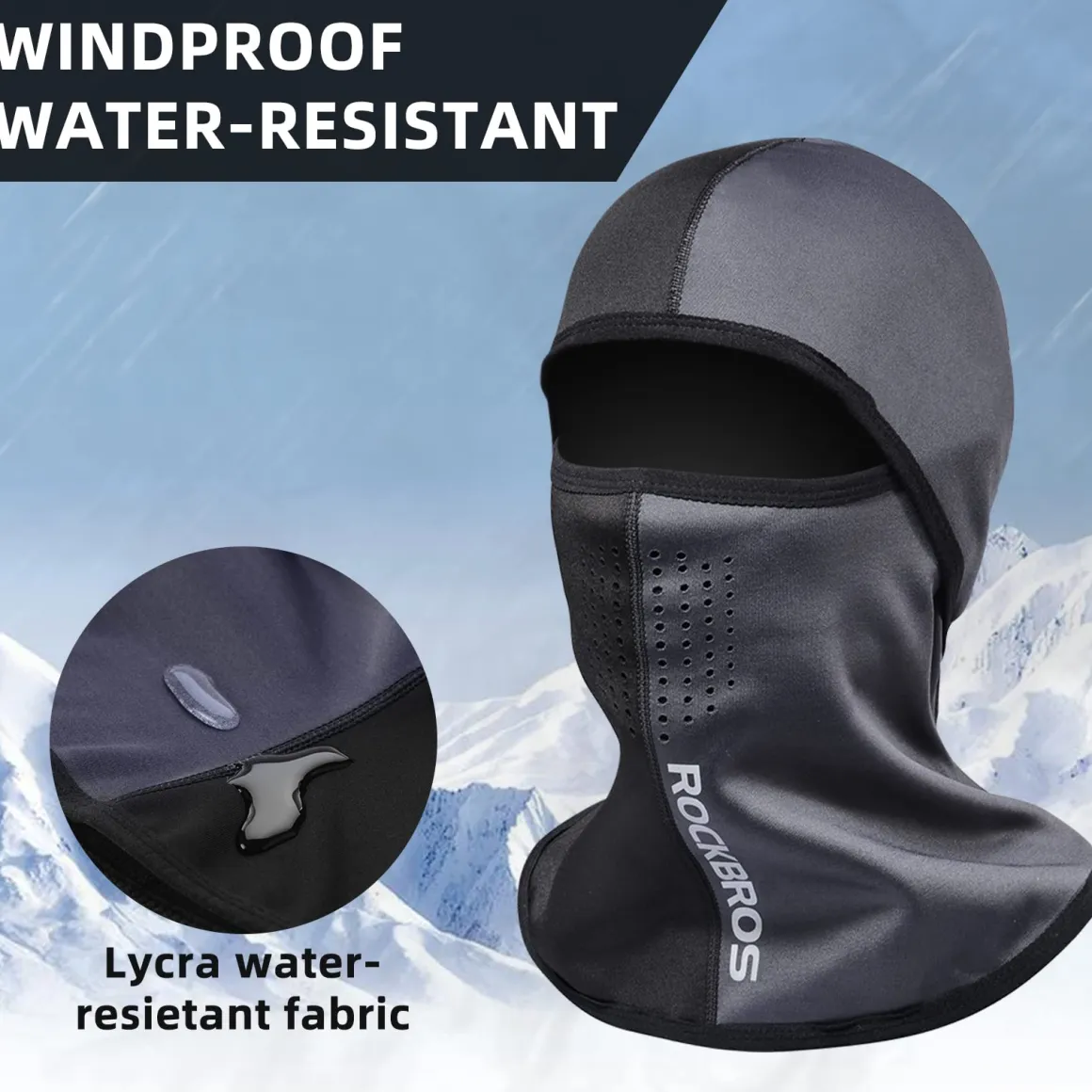 ROCKBROS Thermal Fleece Balaclava with Airholes, Windproof Helmet