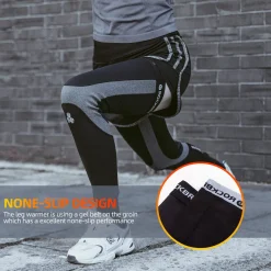 ROCKBROS Thermal Fleece Cycling Running Leg Warmers, Non-Slip Long Leg Sleeves for Winter