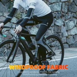 ROCKBROS Thermal Fleece Cycling Running Leg Warmers, Non-Slip Long Leg Sleeves for Winter